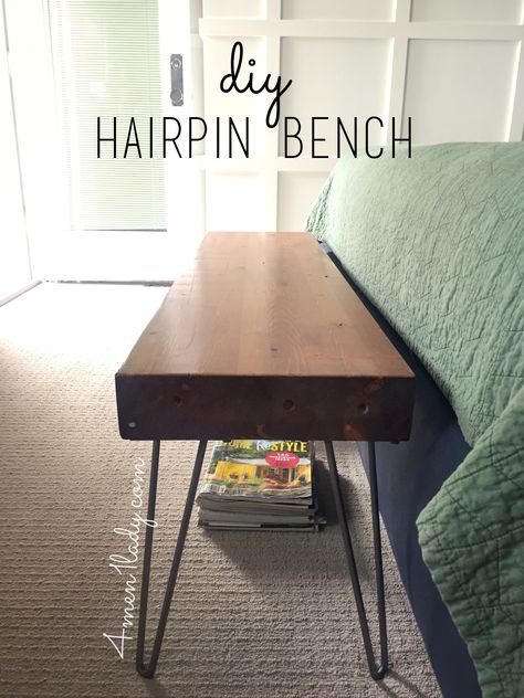 Hairpin Bench, Build Your Own Garage, Diy Bank, Diy Hairpin, Diy Furniture Chair, Woodworking Box, Garage Work Bench, Woodworking Workbench, Bench Plans