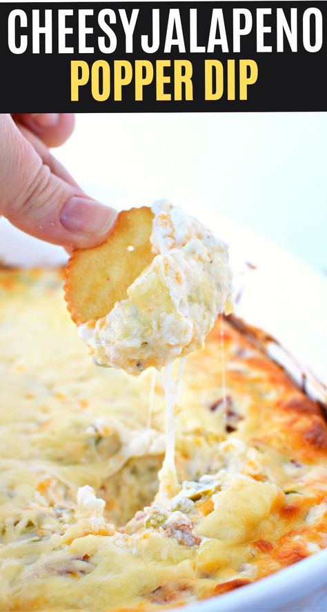 This jalapeno popper dip is a creamy, cheesy, and spicy dip that is sure to please! Perfect for game day, movie night, or any party, this dip packs a punch of flavor and a kick of heat. With cream cheese, jalapenos, cheddar cheese, and bacon, this dip is an easy and delicious way to spice up any get-together. Serve with chips and watch it disappear! Cream Cheese Jalapeno Dip, Jalapeño Dip Cream Cheese, Jalepeno Cheese Dip, Cheddar Jalapeño Popper Dip, Jalapeno Popper Dip Healthy, Jalepeno Popper Crockpot Dip, Cheese Jalapeno Dip, Chewys Jalepeno Dip, Jalapeno Cream Cheese Dip