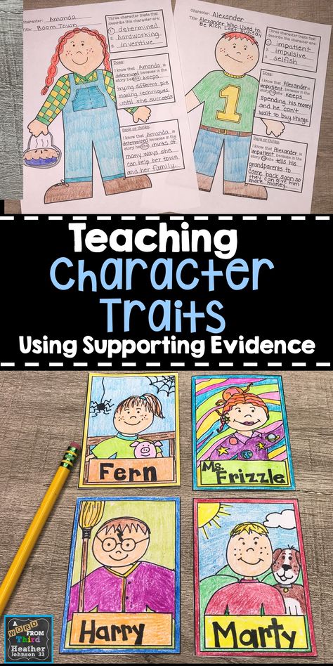 Two fun ways to teach and practice character traits all year long.  These activities can be used for any books that you use in your classroom.  Students will go back into the text to support their claims using evidence. Character Trait Anchor Chart, Character Trait Lessons, Teaching Character Traits, Character Traits Activities, Teaching Reading Skills, Character Activities, Teaching Character, Character Change, Third Grade Reading