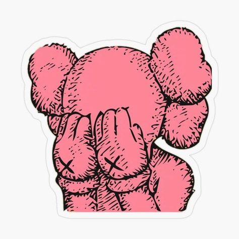 Kaws Painting, Pink Drawing, Kaws Wallpaper, Iphone Case Stickers, Tumblr Stickers, Base Design, Macbook Wallpaper, Graffiti Lettering, Cool Stickers