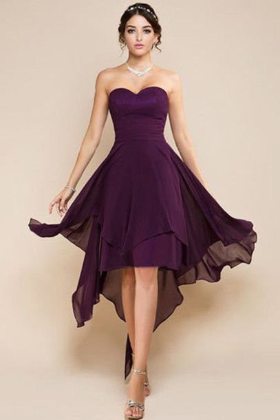 Bridesmaid Dresses Canada, Bridesmaid Dresses Short Purple, Purple Bridesmaids, Purple Bridesmaid Dresses, Short Bridesmaid Dresses, Maid Dress, Chiffon Prom Dress, Chiffon Bridesmaid, Homecoming Dress