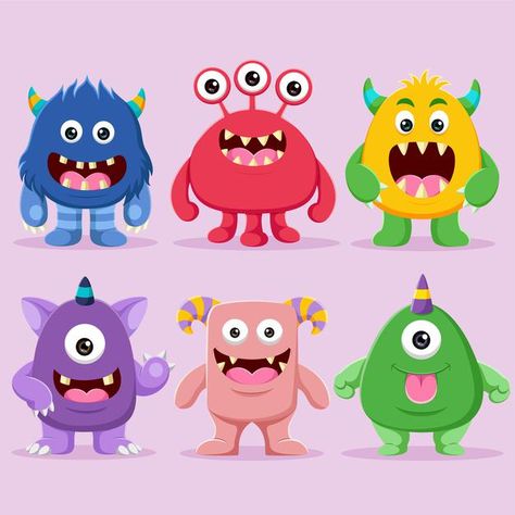 Monster Illustration Cute, Cartoon Monsters Cute, Cute Monster Drawing, Cute Monster Illustration, Cute Monsters Drawings, Monster Pillows, Monster Cartoon, Happy Monster, Monster Costumes