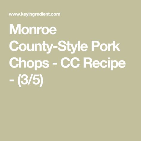 Monroe County-Style Pork Chops - CC Recipe - (3/5) Chicken Wild Rice Casserole, Cooks Country, Cooks Country Recipes, Wild Rice Casserole, Country Recipes, German Potato Salad, America's Test Kitchen Recipes, Monroe County, How To Cook Beef