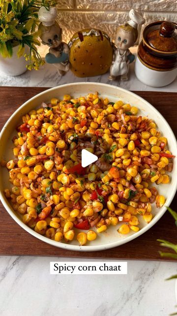 Corn Chaat Recipe, Boiled Sweet Corn, Corn Chaat, Boil Sweet Corn, Spicy Corn, Corn Recipe, Chaat Recipe, Chaat Masala, Easy Snack Recipes