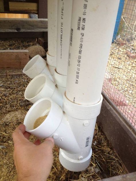 So I put this in the Colorado forum already as that's where I live but wanted to share this with... Diy Chicken Feeder, Pvc Chicken Feeder, Chicken Feeder Diy, Chicken Pen, Chicken Waterer, Chicken Feeders, Urban Chickens, Chicken Feeder, Diy Chicken