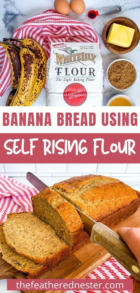 Banana Bread Made With Self Rising Flour, Banana Bread With Self Rising Flour Easy Recipes, Banana Bread Recipe Using Self Raising Flour, Self Raising Flour Banana Bread, Banana Bread Recipe With Self Rising Flour, Banana Bread Using Self Rising Flour, Bread Flour Vs All Purpose Flour, Self Rising Flour Banana Bread Recipe, Self Rising Flour Banana Bread