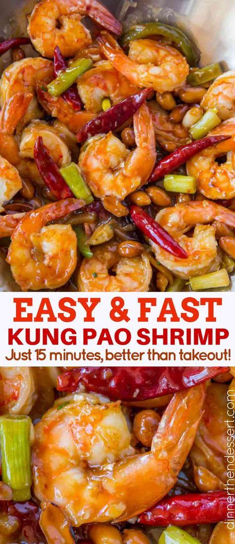 Quick Kung Pao Shrimp Garlic Stir Fry, Kung Pao Shrimp, Restaurant Classic, Healthy Chinese Recipes, Chinese Food Restaurant, Chinese Stir Fry, Healthy Entrees, Shrimp Dinner, Shrimp Dishes