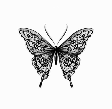 Ornate Butterfly Tattoo, Lace Dragonfly Tattoo, Lace Moth Tattoo, Scary Butterfly Tattoo, Dark Feminine Tattoos Sleeves, Goth Butterfly Tattoo, Gothic Butterfly Tattoo, Lace Butterfly Tattoo, Blackwork Butterfly