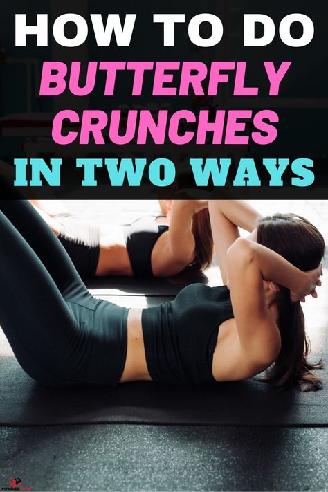 Butterfly crunch is performed while laying down (same as any type of crunch), but with a small difference. In this article, we’ll talk about the main benefits and advantages of butterfly crunches, the two popular types of butterfly crunches and how to perform them from easy to advanced method. #crunches #butterflycrunches #workout #crunchesbenefits #exercises