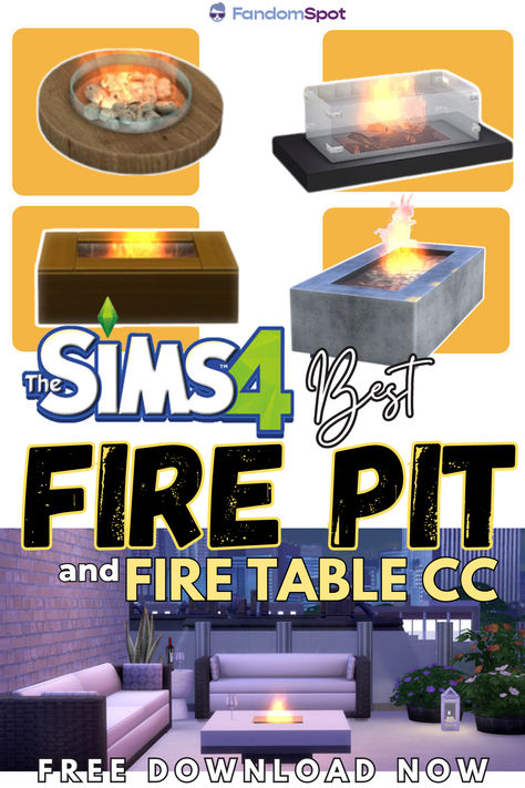 Sims 4 Fire Pit Cc, Sims 4 Fire Pit, Sims 4 Cc Outdoor Furniture, Sims Freeplay Houses, Cool Fire Pits, Sims Freeplay, Roasting Marshmallows, Dark Chocolate Brown, Fire Table