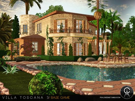 The Sims Resource - Villa Toscana 3 Villa Toscana, Sims 4 Houses, The Sims Resource, Sims Resource, Sims 3, The Sims, Sims 4, Villa, House Styles