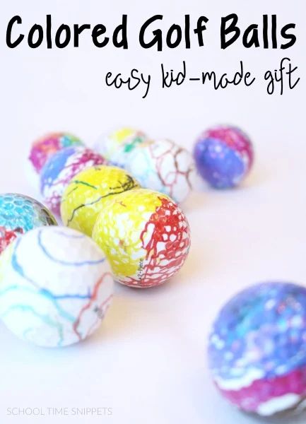 Golf Ball Diy Craft Ideas, Upcycle Golf Balls, Decorated Golf Balls, Father’s Day Golf Ball Craft, Sharpie Golf Balls, Golf Ball Crafts, Sweet Gift Ideas, Golf Balls, School Time