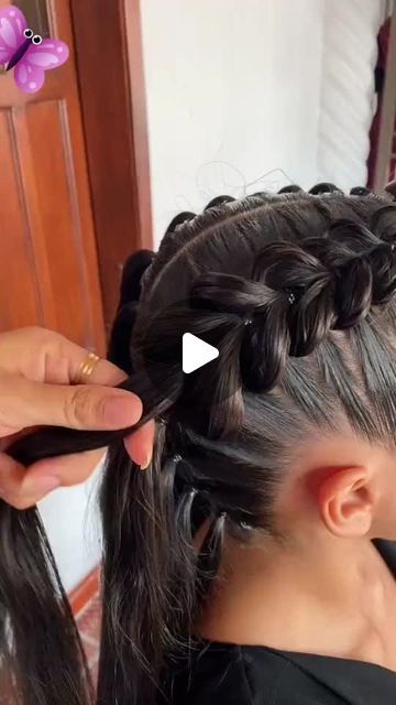 Braids For Hispanic Women, Prom Braid, Prom Updos, Up Dos For Medium Hair, Braided Hairstyles Tutorials, Braid Tutorial, Half Up Half Down Hair, Wedding Hairstyles For Long Hair, Homecoming Hairstyles