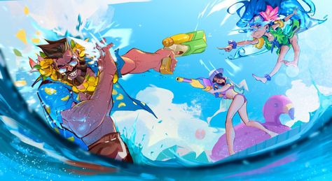 ArtStation - Pool party - League of Legends fanart, Kylin Wu Pool Party Lol, 90s Fashion Outfits Hip Hop Party, Widescreen Wallpaper, Mood And Tone, Black And White Background, Ghibli Movies, Lol League Of Legends, Unique Wallpaper, World Pictures