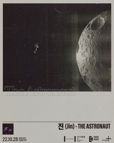 The Astronauts Jin, Jin Astronaut, The Astronaut Jin, Jin The Astronaut, Asteroid City, Edit Poster, Bts Polaroid, Promo Poster, Soft Pink Theme