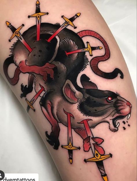 Traditional Japanese Tattoo Sleeve, Rat Tattoo, Neo Tattoo, Mouse Tattoos, Insect Tattoo, King Tattoos, Traditional Tattoo Sleeve, Old School Tattoo Designs, Cute Little Tattoos