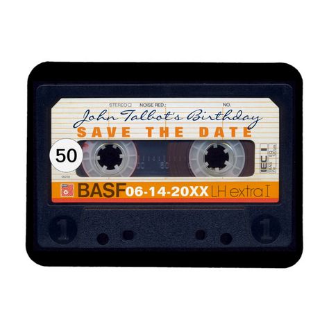 Retro Audiotape 50th birthday Save the date Magnet | #50thbirthdaysavedatemagnet #40thbirthdaysavedatemagnet #30thbirthdaysavedatemagnet #70thbirthdaysavedatemagnet #80thbirthdaysavedatemagnet #vintageaudiotapesavedate #fashioned80sbirthdaysavedate 50th Birthday Save The Date, Birthday Save The Date, 80th Birthday Cards, Retro Cassette, 55th Birthday, 21st Birthday Invitations, 60th Birthday Invitations, Vintage Cassette, Mermaid Birthday Invitations