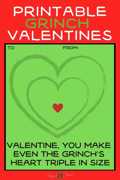 The Grinch may be forever linked to Christmas but these DIY printable valentines are also perfect because his heart does triple in size by the end of the classic Dr. Seuss story. Download this free printable if your kids love the Grinch and want to exchange unique Valentine's Day cards at school! Grinch Valentine Box Ideas, Grinch Valentines Day, Grinch Valentines, Teacher Valentine Cards, Free Valentine Cards, Grinch Heart, School Hacks Diy, Elf Shelf, Grinch Party