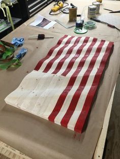 Wooden Flags Diy, Wood American Flag Diy, Wood Flag Diy, American Flag Diy, Layered Taco, Diy Flag, American Flag Waving, Wavy Flag, Flag Diy