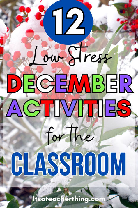 Give your December lessons a boost with engaging December activities for 4th, 5th, & 6th grades & middle school. This post on December Classroom Activities for Older Kids is packed with low stress December classroom ideas that will help reduce the chaos and create calm. Christmas Stem Middle School, Fifth Grade Christmas Activities, Fun Classroom Christmas Activities, Therapeutic Christmas Activities, Christmas Activities For The Classroom, Holiday School Activities, Christmas Classroom Activities 4th Grade, Christmas Activities Elementary School, Christmas Activities For 4th Grade