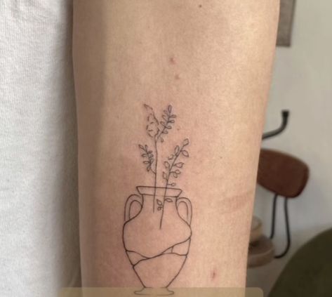 Beauty From Brokenness Tattoo, Unique Biblical Tattoos For Women, Potter And Clay Tattoo Bible, Minimalist Vase Tattoo, Aesthetic Biblical Tattoos, Beauty In Brokenness Tattoo, Broken Vase With Flowers Tat, Childlike Faith Tattoo, Fine Line Bible Tattoo