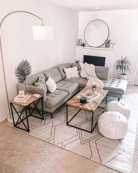 SHEIN.COM on Instagram: “Neutral chic living room inspo🛋 via @nickievu #SHEIN #SHEINinspo #home #selfcare” Scandi Interior, Rugs Ideas, Barn Living, Small Living Room Decor, Curtain Ideas, Room Color, Chic Living Room, Room Setup, Living Room Colors