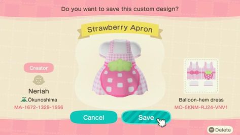 Animal Crossing Design Codes Strawberry, Acnh Kawaii Clothes Codes, Kidcore Animal Crossing Codes Clothes, Cutecore Animal Crossing Clothes, Animal Crossing Pink Clothes, Cutecore Animal Crossing Codes, Cutecore Acnh Codes, Kawaii Animal Crossing Clothes, Acnh Kawaii Clothes