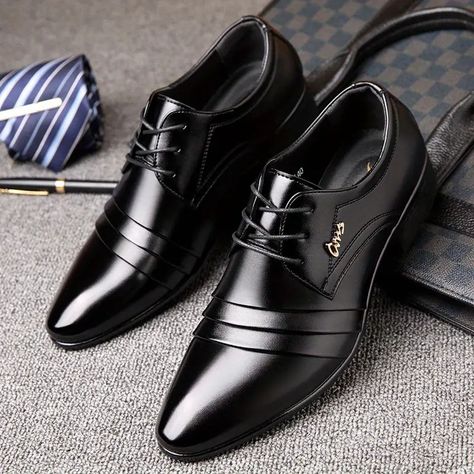 Plus Size Mens Vintage Classic Derby Shoes Comfy Non Slip Lace Up Rubber Sole Formal Shoes For Mens Outdoor Activities - Men's Shoes - Temu South Africa Men's British Style, Mens Derby Shoes, Pointed Shoes, Men's Wedding Shoes, Office Shoes, Oxford Shoes Men, Point Shoes, Pointed Toe Shoes, Leather Shoes Men