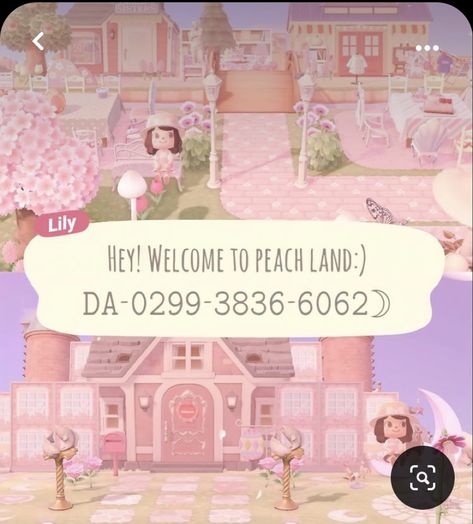 Pink Island Dream Address, Kawaii Island Animal Crossing, Pink Animal Crossing Island Ideas, Acnh Pink Island Dream Code, Pink Acnh Villagers, Cute Island Ideas Animal Crossing, Cute Animal Crossing Island Ideas Pink, Island Codes Animal Crossing, Animal Crossing Dream Island