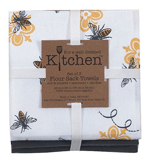 Kay Dee Designs 3-Piece Cotton Flour Sack Towel Set, 26 b... https://smile.amazon.com/dp/B00I8UFG3A/ref=cm_sw_r_pi_dp_x_GwwsybQ1B5S9S Bee Kitchen, Gray Towels, Bee Print, Old World Christmas, Flour Sack Towels, Kitchen Towel Set, Bees Knees, Flour Sack, Bee Happy