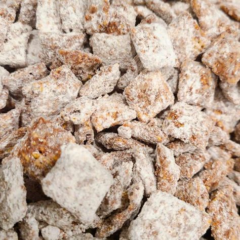 Make this puppy chow recipe with Crispix for a sweet, crunchy snack that everyone will love. Puppy Chow Crispix Recipe, Nutella Puppy Chow, Lake Meals, Homemade Puppy Chow, Sweet Snack Mix, Puppy Chow Recipe, Chocolate Chex, Chow Recipe, Puppy Chow Recipes