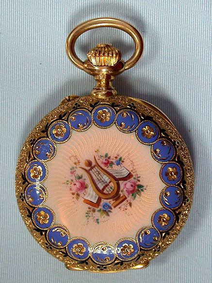 antique enamel, circa 1890/ Bogoff Antique Watch Locket, Old Pocket Watches, Antique Pocket Watch, Unique Pockets, Pendant Watch, Pocket Watch Antique, Vintage Pocket Watch, Fob Watch, Antique Pendant