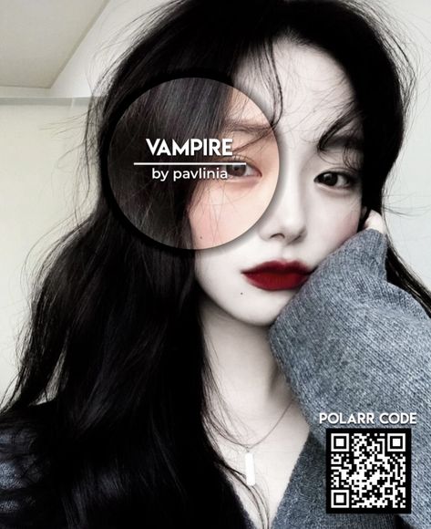 Vampire Filter, Qr Polar, Pollar Codes, Burgundy Aesthetic, Selfies Ideas, Code Blend, Polar Codes, Code Polarr, Polarr Filters