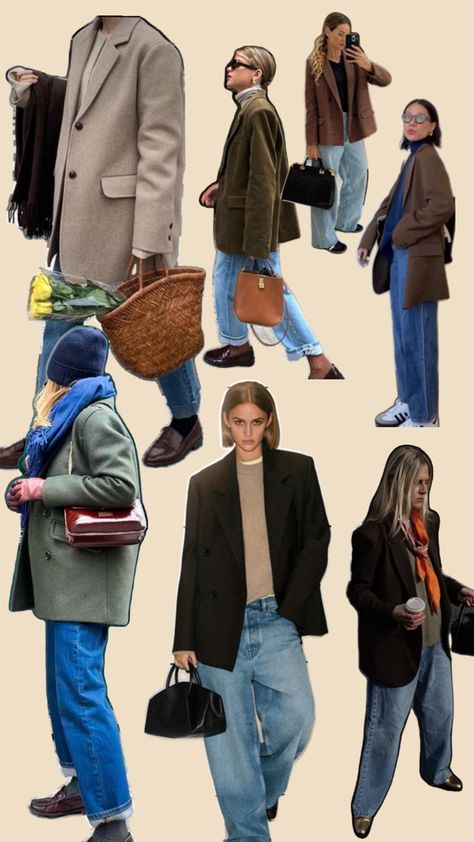 Warm autumn tones blazers, knitwear and jeans Warm Tones Aesthetic, Styling Blazer, Christian Outfits Modesty, Alexa Chung Style, Autumn Tones, Ralph Lauren Fall, New York Outfits, Warm Autumn, Aesthetic Outfit