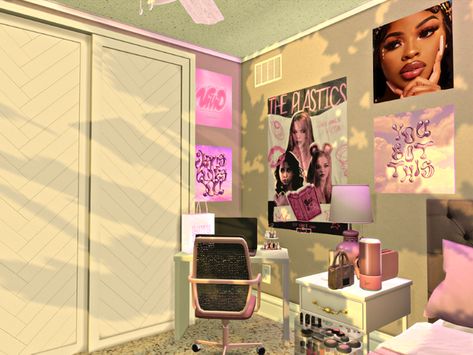 Sims 4 Home Clutter, Sims 4 Cc Black Bedroom, Sims 4 Cc Studio Apartment, Sims Trap House, Paint It Up Mod Sims 4, Sims 4 Collections Furniture, Sims 4 Baddie House Download, Sims 4 Pink Apartment, Sims 4 Urban Living Room Cc