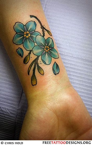 Alzheimers Tattoo, Wildflowers Tattoo, Forget Me Not Tattoo, Flower Tattoo Meanings, Flower Wrist Tattoos, Flower Tattoo Back, Wrist Flowers, Flower Tattoo Sleeve, Friendship Tattoos