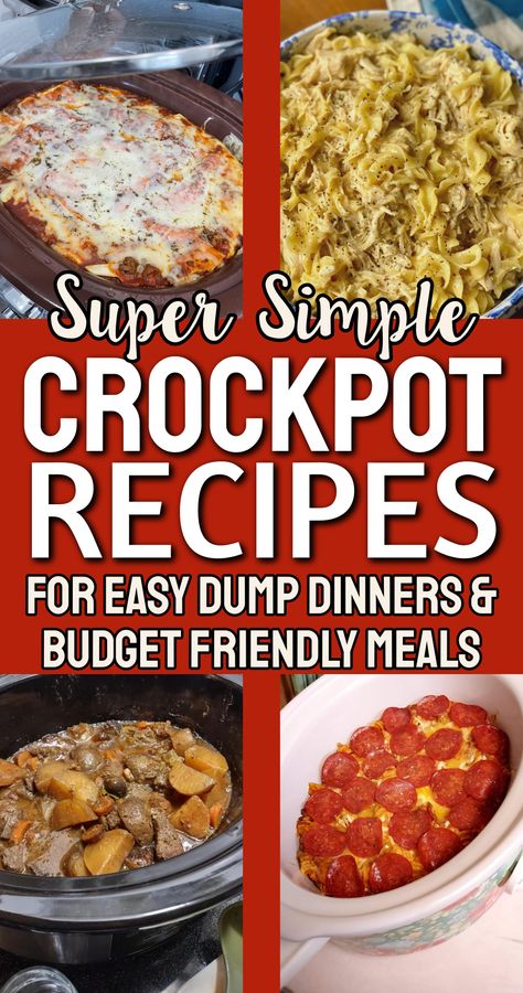 Slow cooking meal planning food dump meals - super simple crockpot recipes cheap for easy dump dinners and budget friendly slow cooker meals crockpot inspired quick dinner recipes for slow cookers Easy Make Ahead Crockpot Dinners, On The Go Crockpot Meals, Crockpot Meals Not Chicken, Crockpot Recipes Easy Picky Eater, Dinner Ideas For 2 Crockpot, Poor Man Food Cheap Meals, 4 To 6 Hour Crockpot Meals, Cheapest Crockpot Meals, Easy Dinner Recipes For Two Crockpot