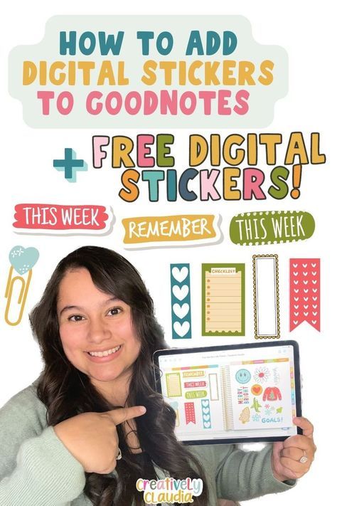 Learn how to add digital stickers to GoodNotes and grab my free digital stickers! 🌸 All About Me Template, Stickers Design Ideas, Goodnotes Free, Free Digital Stickers, Aesthetic Digital Planner, Canva Templates Instagram Post, Tell Me About Yourself, 2023 Digital Planner, Canva Planner