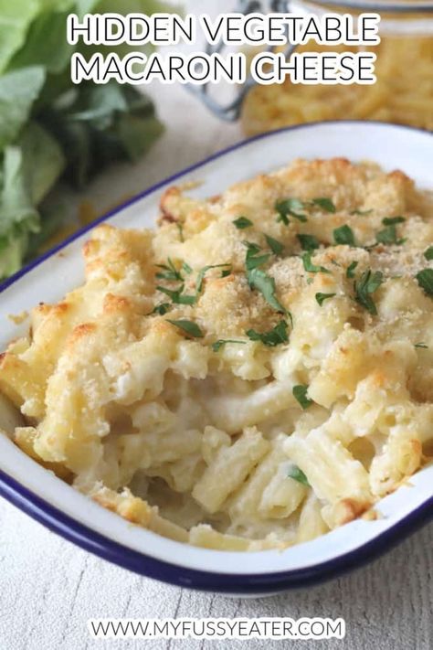 This Macaroni Cheese with Secret Cauliflower Sauce is so so good and my fussy eater couldn’t get it into her quick enough when I served it last week and she didn't even notice the hidden veggie ingredient! Mac ‘n Cheese is so versatile. I made the classic recipe here but you could also add some chicken or bacon and any veg that your own fussy eaters will tolerate. My recipe can also be adapted to be vegan friendly too. #macandcheeserecipe #hiddenveggiesforkids #veganrecipes #fussyeaters Veggie Mac And Cheese Hidden, Mac And Cheese With Hidden Veggies, Vegan Cauliflower Mac And Cheese, Coliflower Mac And Cheese Healthy, Low Calorie Cauliflower Mac And Cheese, Creamy Cauliflower Sauce, Hidden Vegetable Recipes, Cauliflower Sauce, Kid Friendly Breakfasts