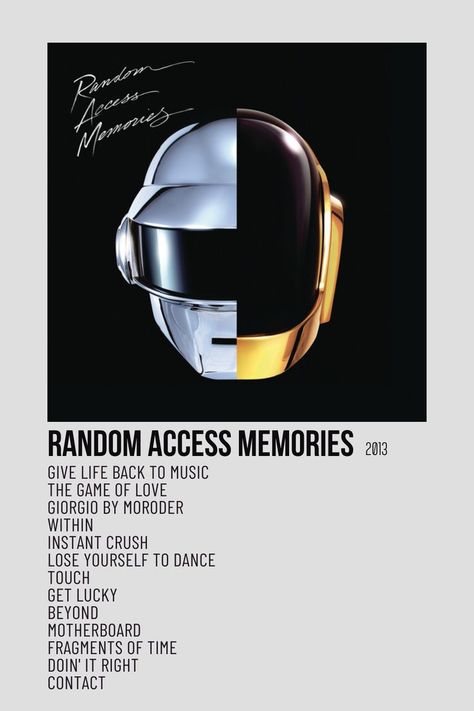 Daft Punk Aesthetic, Daft Punk Albums, Punk Album Covers, Daft Punk Poster, Random Access Memories, Polaroid Album, Aesthetic Polaroid, Album Posters, Random Access Memory