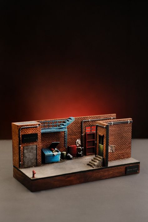 1/64 Scale Diorama, 1/64 Diorama, Alley Diorama, Hot Wheels Cars Display, Diecast Diorama, Mini Diorama, Diorama 1:64, Hot Wheels Display, Paper Structure