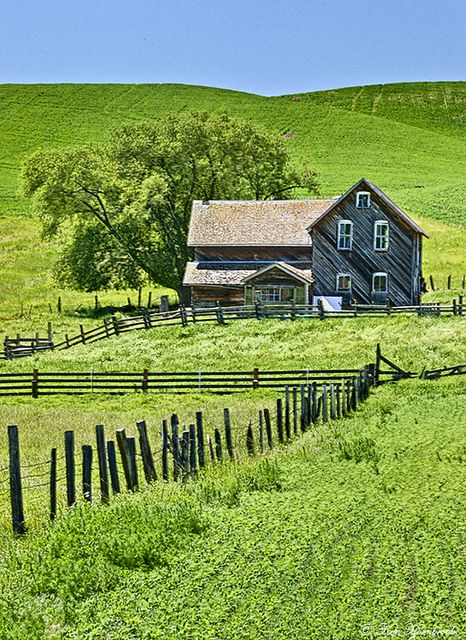 Old Farmhouse, Palouse, Washington, United States, 2012, photograph by  Ken Hornbrook. Urban Exploring, Old Farm Houses, Country Scenes, Farms Living, Old Farmhouse, Old Barns, Old Farm, Old Barn, Country Farm