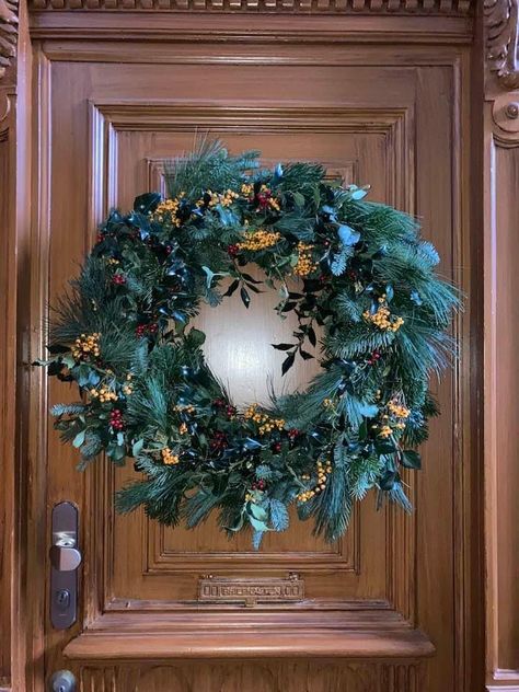 My craft project for the day. Holly, ivy, and pyracantha are harvested, the rest is bought. I’m making two more for neighbors. By Graham Thomas, vF 12-23-22 Ivy, Craft Projects, The Day, Christmas