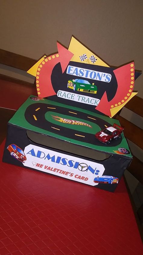 Racecar Valentines Boxes, Race Car Valentines Boxes, Monster Jam Valentine Box Ideas, Hot Wheels Valentine Box Ideas, Hot Wheel Valentine Box Ideas, Monster Truck Valentines Boxes Boys, Monster Truck Valentine Box, Valentine Box Ideas For School, School Treat Ideas