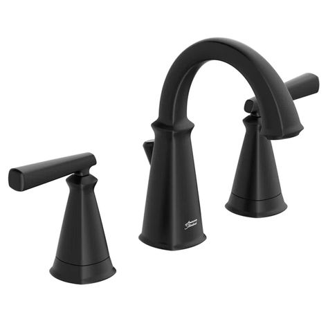 Black Faucet Bathroom, Matte Black Faucet, Bathroom Towel Bar, Widespread Bathroom Faucet, Delta Faucets, Bath Faucet, One Piece Toilets, American Standard, Bathroom Faucet