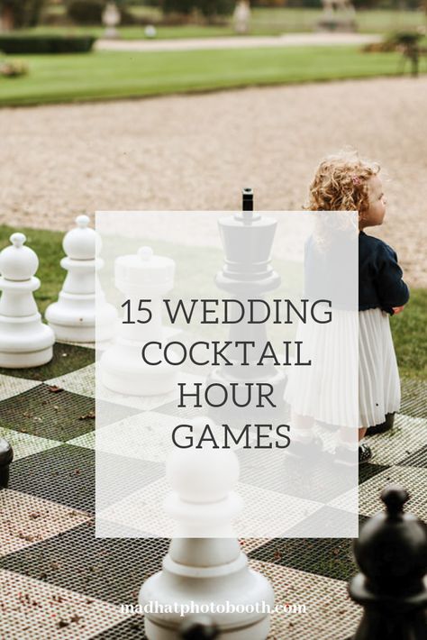 Outdoor Cocktail Hour Wedding Games, Best Cocktail Hour Ideas, Cocktail Hours Games, Alternative To Cocktail Hour, What To Do During Cocktail Hour, Things To Do During Cocktail Hour, Fall Wedding Cocktail Hour Decor, Fun Signs For Wedding, Cocktail Hour Ideas Fun