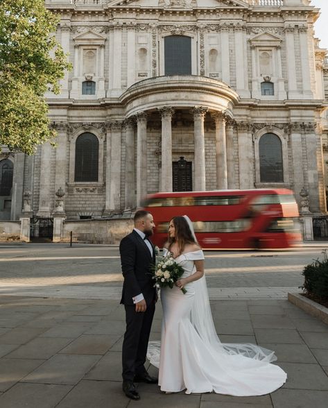 Marsela & Elvis exploring London at sunrise 🌅✨ — we stopped at some of my favourite photo spots in London including St. James Park, St. Paul’s Cathedral and Millenium Bridge. Dress & Veil: @sophiatolli @satin_bow_bridal Shoes: @dune_london London Wedding Photographer | London Elopement Photographer | London Sunrise Shoot | Destination Wedding Photographer | Intimate Wedding Photographer London Sunrise, Sunrise Shoot, London Elopement, Millenium Bridge, Exploring London, St. Paul’s Cathedral, Bridge Dress, St James Park, Cathedral Wedding