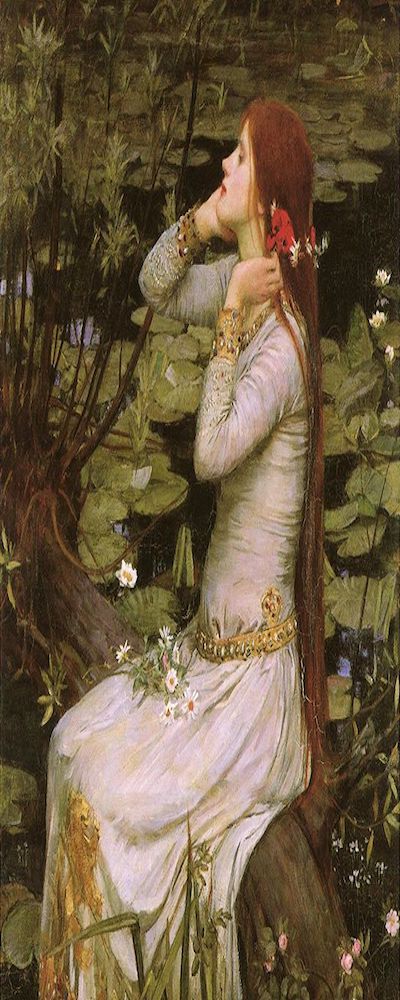 Ophelia (by the pond) -John William Waterhouse. Ophelia is a beautiful and simple-minded woman, easily molded by the more powerful opinions and desires of others. #oilpainting #europeanart #artists #paintings #cuadros #cuadro #painting #npg #musee #beniculturali30 #kunstwerk #peinture #tate #waterhouse #england #peintre #Ophelia #tatebritain #museum #arts #european #shakespeare #pintura #portrait #preraphaelite #preraphaelites #english #englishart Waterhouse Paintings, Shakespeare Hamlet, John William Waterhouse, The Pond, Fine Art Print, Art Print, On Instagram, Instagram, Art