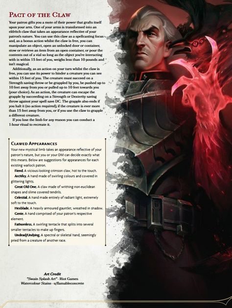 Warlock Dnd Homebrew, Warlock Pacts 5e, Dnd Warlock Pact, Warlock Homebrew 5e, Warlock Subclass 5e, Warlock Ideas, Dnd Warlock, Dnd Subclasses, Homebrew Classes