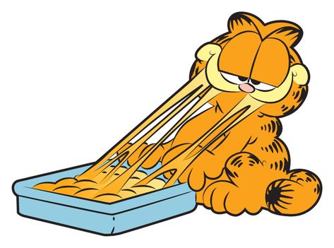 Garfield Eating Lasagna Sticker. If anyone did not know, Lasagna is сat Garfield's favorite food.. Garfield Eating, Cartoon Cat, Lasagna, Blue, Lasagne